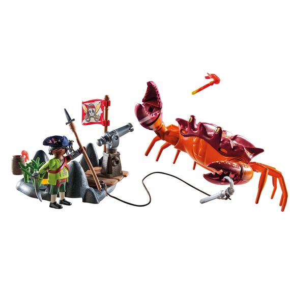 PLAYMOBIL Pirates 71532 Kampf gegen die Riesenkrabbe, epische Seeschlacht, inklusive Kanone, Haken-Geschoss und Säbel, detailreiches Piraten-Spielzeug für Kinder ab 4 Jahren