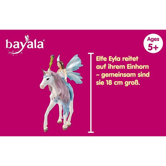 SCHLEICH BAYALA | Eyela mit Einhorn 70569 | Elfe mit Zepter & Einhorn mit Magnet | tolles Geschenk für Mädchen und Jungen | schöne Sammelfiguren | Spielfigur ab 5 Jahre | Set aus 3 Teilen