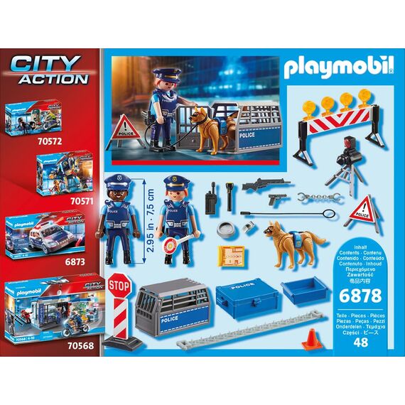 PLAYMOBIL Straßensperre mit Hund