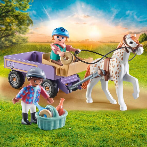 PLAYMOBIL Horses of Waterfall 71496 Ponykutsche, Zauberhafter Ausflug mit dem Pony, aufregende Abenteuer auf der Waterfall Ranch, detailreiches Spielzeug für Kinder ab 4 Jahren