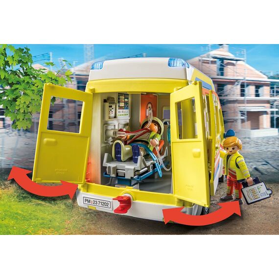 PLAYMOBIL | City Life | Rettungswagen | mit Licht und Soundeffekten | Spielzeug für Kinder ab 4 Jahren | 71202