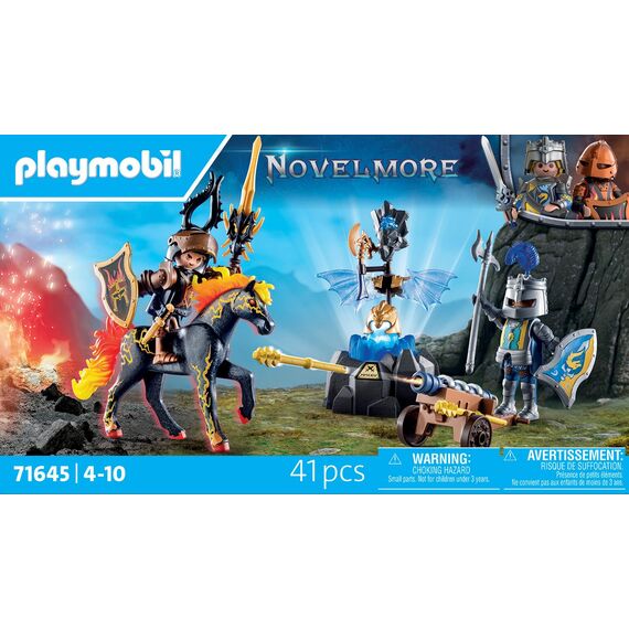 PLAYMOBIL Novelmore 71645 Bewachung der Rüstung, inklusive Zwei Rittern, einem Pferd und wertvoller Rüstung, actionreiches Spielzeug für Kinder ab 4 Jahren
