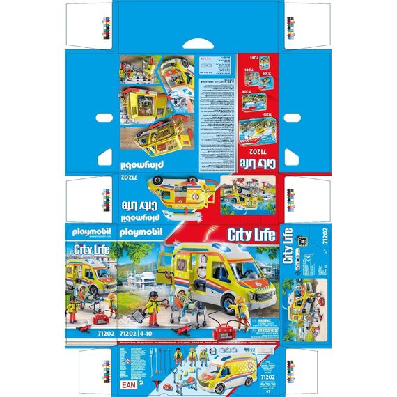 PLAYMOBIL | City Life | Rettungswagen | mit Licht und Soundeffekten | Spielzeug für Kinder ab 4 Jahren | 71202
