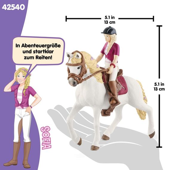 SCHLEICH Horse Club | Sofia & Blossom 42540 | bewegliche Mädchenfigur | mit Pferde Zubehör | tolles Geschenk für Mädchen und Jungen | Pferde Spielzeug ab 5 Jahren | 10 Teile | exklusiv bei Amazon