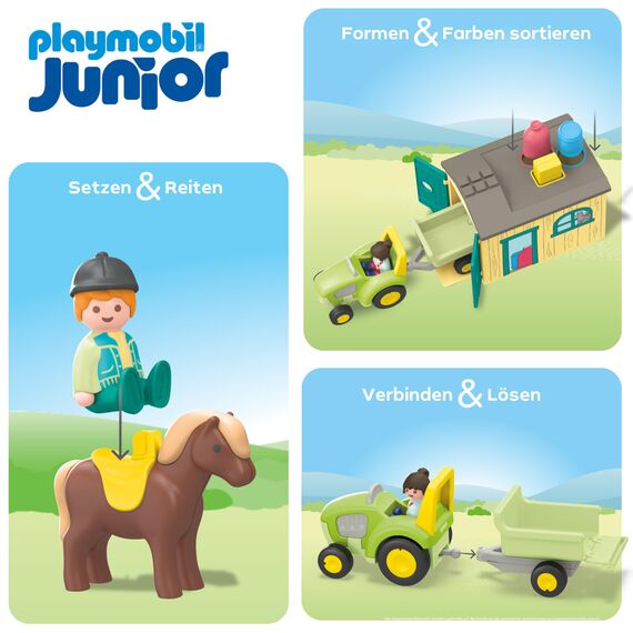 PLAYMOBIL JUNIOR | Bauernhof-Abenteuer | nachhaltiges Spielzeug für Kinder ab 1 Jahr | 71656