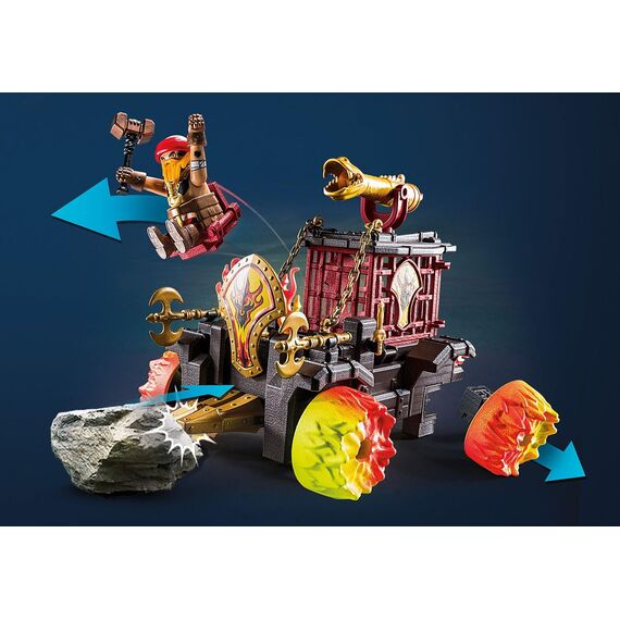PLAYMOBIL Novelmore 71299 Burnham Raiders - Feuerkampfwagen, feuriger Kampf zwischen Burnham Raider und Novelmore, mit Rammbock, Flammenrädern und Schleudersitz, Spielzeug für Kinder ab 4 Jahren