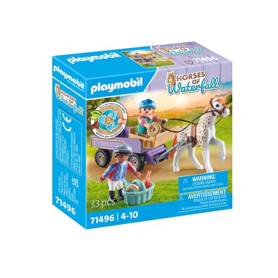 PLAYMOBIL Horses of Waterfall 71496 Ponykutsche, Zauberhafter Ausflug mit dem Pony, aufregende Abenteuer auf der Waterfall Ranch, detailreiches Spielzeug für Kinder ab 4 Jahren