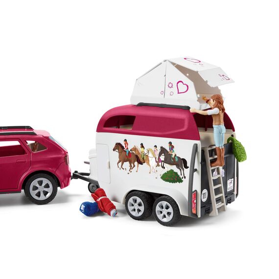 schleich HORSE CLUB | Abenteuer mit Auto und Pferdeanhänger 42535 | mit Hannah, Papa, Pferd und Zubehör | Geschenk für Mädchen und Jungen | Pferde Spielzeug für Kinder ab 5 Jahren | Set aus 110 Teilen