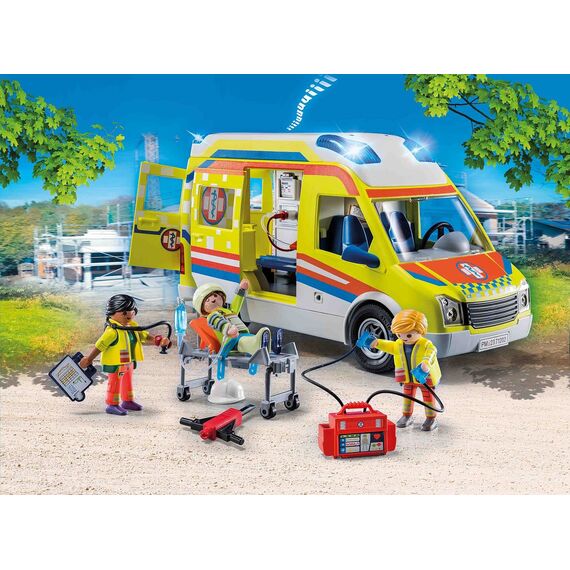 PLAYMOBIL | City Life | Rettungswagen | mit Licht und Soundeffekten | Spielzeug für Kinder ab 4 Jahren | 71202