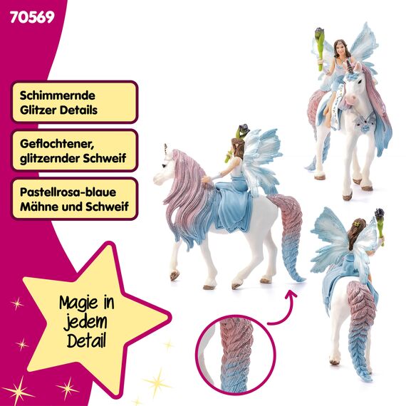 SCHLEICH BAYALA | Eyela mit Einhorn 70569 | Elfe mit Zepter & Einhorn mit Magnet | tolles Geschenk für Mädchen und Jungen | schöne Sammelfiguren | Spielfigur ab 5 Jahre | Set aus 3 Teilen
