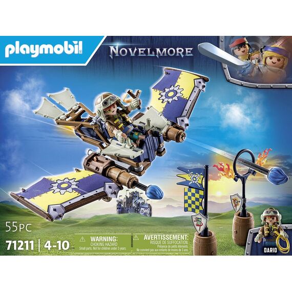 PLAYMOBIL Novelmore 71211 Novelmore - Darios Fluggleiter, Himmelsgleiter mit Bolzenkanonen, Schleudersitz und spannendem Zubehör, Spielzeug für Kinder ab 4 Jahren