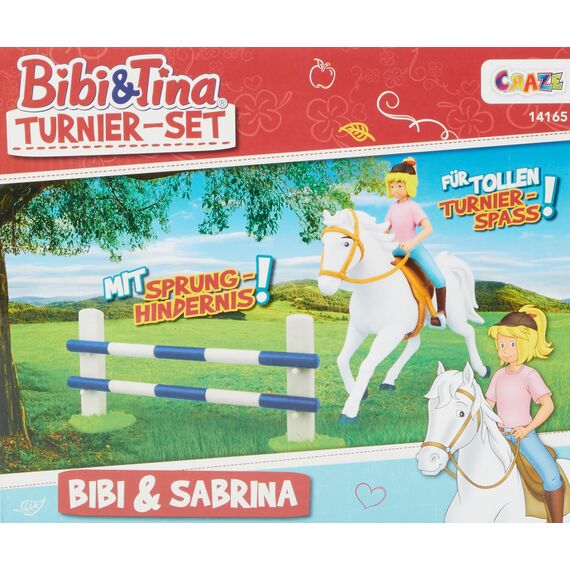 CRAZE BIBI & TINA Turnierset mit Reiterin Pferd Bibi und Sabrina inkl. Reitzubehör Spielfiguren zum Sammeln 14165