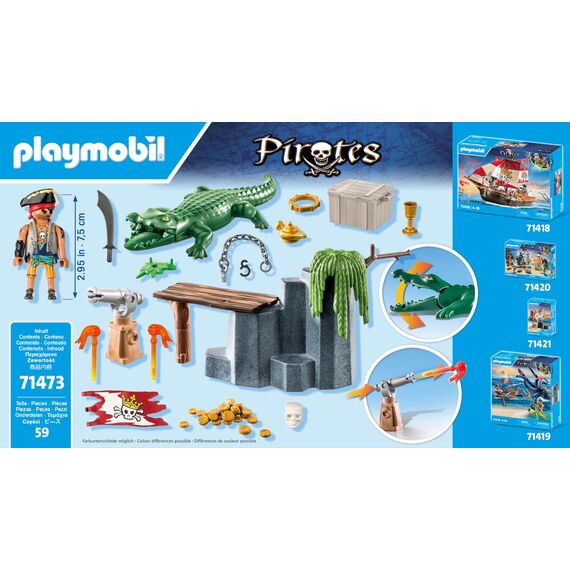 PLAYMOBIL | Starter Pack | Pirat mit Alligator | Spielzeug für Kinder ab 4 Jahren | 71473