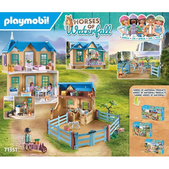 PLAYMOBIL Horses of Waterfall 71351 Waterfall Ranch, magisches Wasserfall-Paradies für Pferdefreunde, nachhaltiges Spielzeug für Kinder ab 5 Jahren