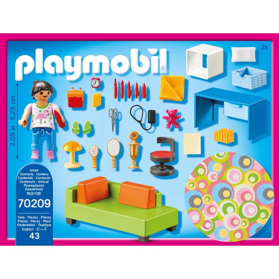 PLAYMOBIL Dollhouse 70209 Jugendzimmer mit Mädchenfigur und Zubehör, Ab 4 Jahren