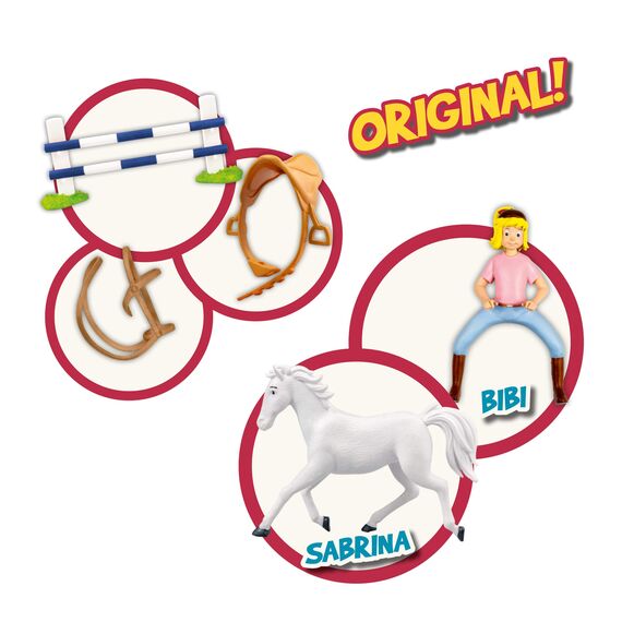 CRAZE BIBI & TINA Turnierset mit Reiterin Pferd Bibi und Sabrina inkl. Reitzubehör Spielfiguren zum Sammeln 14165