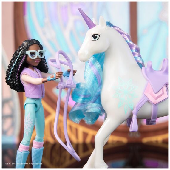 Unicorn Academy Layla und Einhorn Glacier Set - ca. 12 cm große Originalfiguren zur beliebten Netflix Serie mit Zwei Accessoires und Haarbürste für fantasievolles Rollenspiel, für Kinder ab 4 Jahren