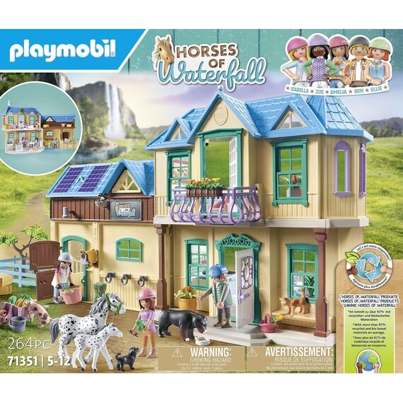PLAYMOBIL Horses of Waterfall 71351 Waterfall Ranch, magisches Wasserfall-Paradies für Pferdefreunde, nachhaltiges Spielzeug für Kinder ab 5 Jahren