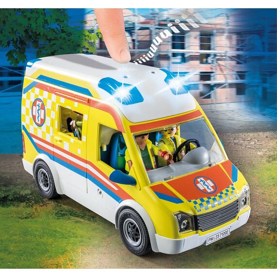 PLAYMOBIL | City Life | Rettungswagen | mit Licht und Soundeffekten | Spielzeug für Kinder ab 4 Jahren | 71202