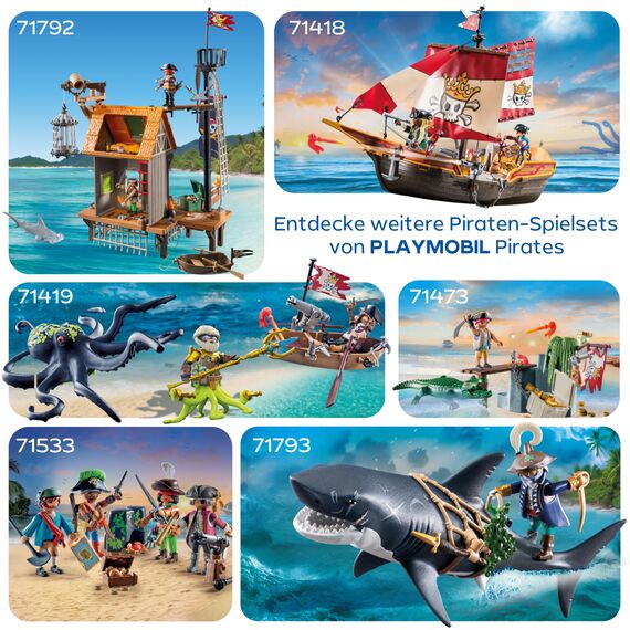 PLAYMOBIL | Pirates | Piratenhafen mit Seeräuber-Gefängnis | Piratenfiguren | Spielzeugpiraten | Spielzeug für Kinder ab 4 Jahren | 71792
