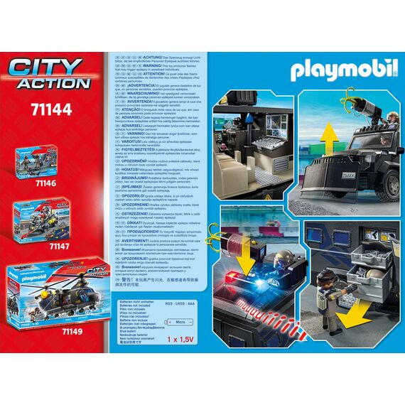 PLAYMOBIL | City Action |SWAT-Geländefahrzeug | mit Licht und Sound | Spielzeug für Kinder ab 5 Jahren | 71144