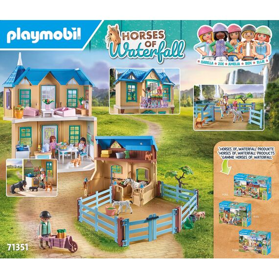 PLAYMOBIL Horses of Waterfall 71351 Waterfall Ranch, magisches Wasserfall-Paradies für Pferdefreunde, nachhaltiges Spielzeug für Kinder ab 5 Jahren