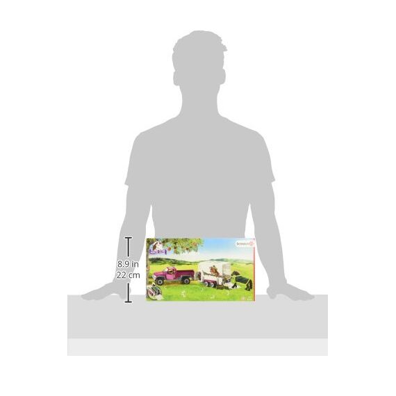 SCHLEICH 42346 Pick-up mit Pferdeanhänger, für Kinder ab 5 Jahren, Horse Club - Spielset