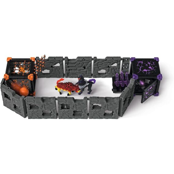 schleich ELDRADOR CREATURES | BATTLE CAVE Arena: Lava vs. Schatten 42673 | Set aus 2 x ELDRADOR Battle Cave, 2 x Monster und 2 x Kristall | Caves zur Arena stapelbar | Spielzeug ab 7 Jahren | 71 Teile