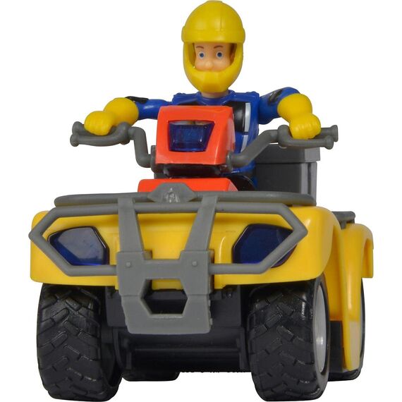 Simba Toys – Feuerwehrmann Sam Mercury‑Quad mit Sam Figur und Zubehör – Spielzeug‑Quad mit Box, Feuerlöscher, Verbandskasten und Axt – für Kinder ab 3 Jahren – offizielles Feuerwehrmann Sam Produkt