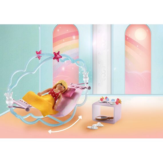 PLAYMOBIL Princess Magic 71362 Himmlische Pyjamaparty, traumhafte Übernachtung im Wolkenbett, mit Hängematten und fantastischen Accessoires, Spielzeug für Kinder ab 4 Jahren