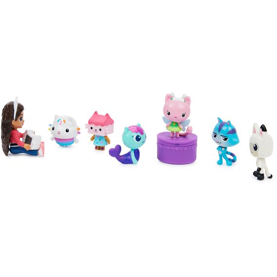 DREAMWORKS GABBY'S DOLLHOUSE - Figuren Geschenkset, Gabby mit 6 Katzenfiguren und 1 Cat Delivery Überraschungsbox, geeignet für Kinder ab 3 Jahren