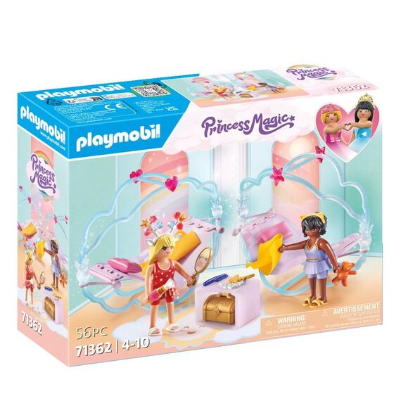 PLAYMOBIL Princess Magic 71362 Himmlische Pyjamaparty, traumhafte Übernachtung im Wolkenbett, mit Hängematten und fantastischen Accessoires, Spielzeug für Kinder ab 4 Jahren