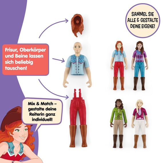 SCHLEICH Horse Club | Hannah & Cayenne 42539 | bewegliche Mädchenfigur | mit Pferde Zubehör | tolles Geschenk für Mädchen und Jungen | Pferde Spielzeug ab 5 Jahren | 10 Teile | exklusiv bei Amazon