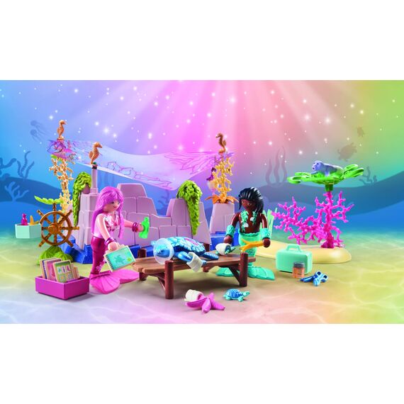PLAYMOBIL Princess Magic 71499 Unterwasser-Tierpflege der Meeresbewohner, liebevolles Umsorgen der Meerestiere, inklusive Pflegestation, Verband und mehr, vielfältiges Spielzeug für Kinder ab 4 Jahren