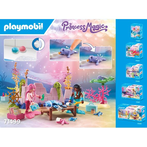 PLAYMOBIL Princess Magic 71499 Unterwasser-Tierpflege der Meeresbewohner, liebevolles Umsorgen der Meerestiere, inklusive Pflegestation, Verband und mehr, vielfältiges Spielzeug für Kinder ab 4 Jahren