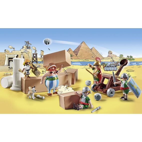 PLAYMOBIL Asterix 71268 Numerobis und die Schlacht um den Palast, funktionierendes Katapult der Römer, Obelix, Numerobis, Idefix und 3 romische Soldaten, Spielzeug für Kinder ab 5 Jahren