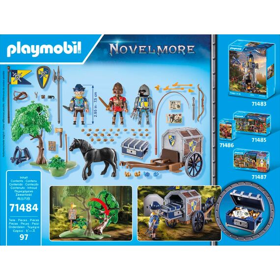 PLAYMOBIL Novelmore 71484 Überfall auf Transportwagen, gefährlicher Kampf um das Gold, Novelmore-Ritter vs. Burnham Raiders, Ritter-Spielzeug für Kinder ab 4 Jahren