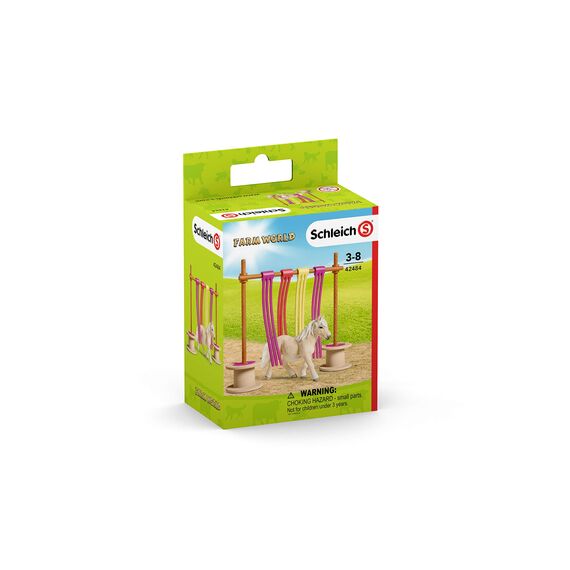SCHLEICH 42484 Pony Flattervorhang, ab 3 Jahren, Farm World - Spielset, 11 Teile