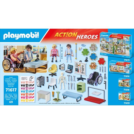 PLAYMOBIL Action Heroes 71617 Orthopädie, liebevolle Behandlung von Patient:innen, zu über 80 % aus recycelten und biobasierten Materialien, detailreiches Spielzeug für Kinder ab 4 Jahren