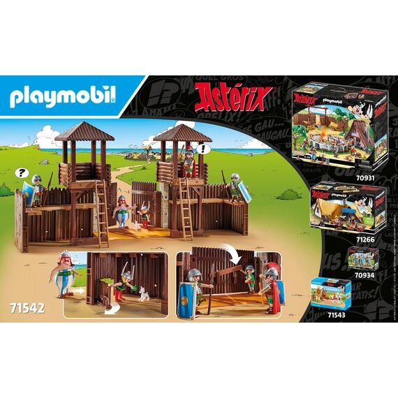 PLAYMOBIL Asterix 71542 Römerlager, spannende Eroberung des Lagers durch die Gallier, inklusive Zaubertrank für mehr Körperkraft, detailreiches Spielzeug für Kinder ab 5 Jahren