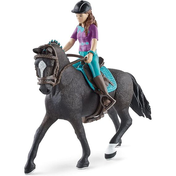 SCHLEICH Horse Club | Lisa & Storm 42541 | bewegliche Mädchenfigur mit Pferd, Sattel, & Zubehör | Geschenk für Mädchen und Jungen | Pferde Spielzeug ab 5 Jahren | 10 Teile | exklusiv bei Amazon