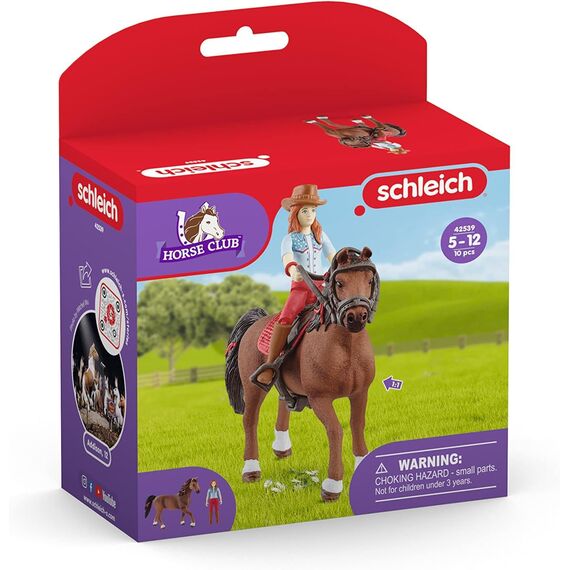SCHLEICH Horse Club | Hannah & Cayenne 42539 | bewegliche Mädchenfigur | mit Pferde Zubehör | tolles Geschenk für Mädchen und Jungen | Pferde Spielzeug ab 5 Jahren | 10 Teile | exklusiv bei Amazon