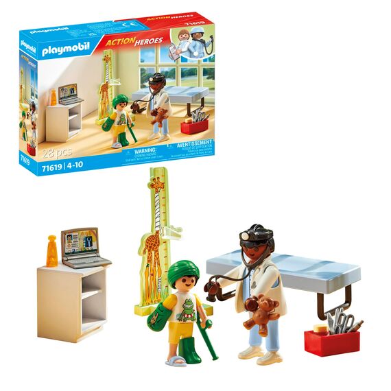 PLAYMOBIL | Action Heroes | Kinderarzt mit Teddybär | nachhaltiges Spielzeug für Kinder ab 4 Jahren | 71619