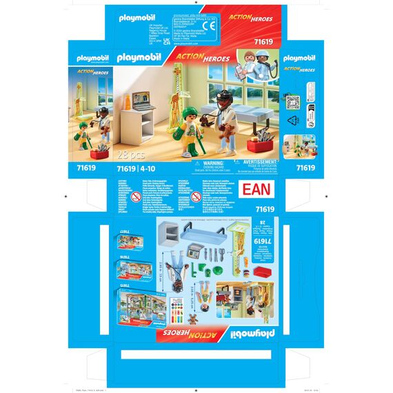 PLAYMOBIL | Action Heroes | Kinderarzt mit Teddybär | nachhaltiges Spielzeug für Kinder ab 4 Jahren | 71619