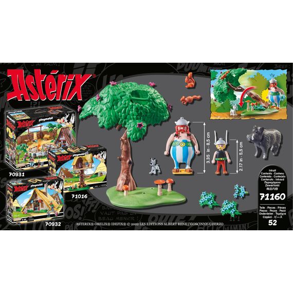 PLAYMOBIL Asterix 71160 Wildschweinjagd, Mit kippbarem Baum, Spielzeug für Kinder ab 5 Jahren
