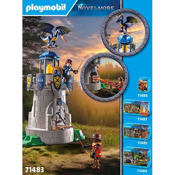 PLAYMOBIL Novelmore 71483 Ritterturm mit Schmied und Drache, spannender Kampf zwischen den Novelmore-Rittern und Burnham Raiders, detailreiches Spielzeug für Kinder ab 4 Jahren