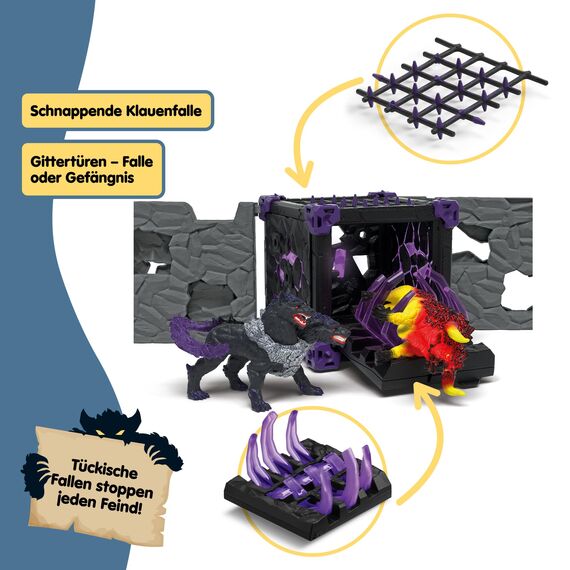 schleich ELDRADOR CREATURES | BATTLE CAVE Arena: Lava vs. Schatten 42673 | Set aus 2 x ELDRADOR Battle Cave, 2 x Monster und 2 x Kristall | Caves zur Arena stapelbar | Spielzeug ab 7 Jahren | 71 Teile