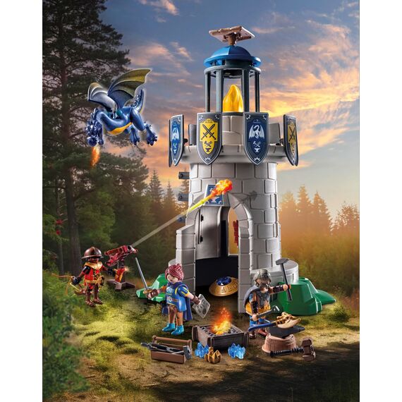 PLAYMOBIL Novelmore 71483 Ritterturm mit Schmied und Drache, spannender Kampf zwischen den Novelmore-Rittern und Burnham Raiders, detailreiches Spielzeug für Kinder ab 4 Jahren