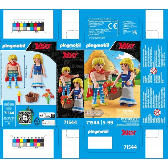 PLAYMOBIL | Asterix | Tragicomix und Falbala | verliebtes Paar aus dem Asterix-Universum | Spielzeug für Kinder ab 5 Jahren | 71544