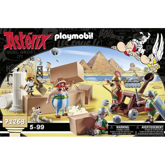 PLAYMOBIL Asterix 71268 Numerobis und die Schlacht um den Palast, funktionierendes Katapult der Römer, Obelix, Numerobis, Idefix und 3 romische Soldaten, Spielzeug für Kinder ab 5 Jahren